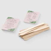 Tropische roze palmbladeren strand bruiloft progra handwaaier (Niet-gemonteerd)