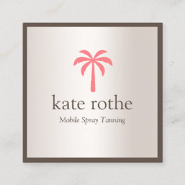 Tropische Roze Palmboom Mobiele Spray Tan Contactkaartje