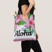 Tropische Roze Plumeria Aloha II Canvas tas (Dichtbij)