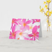 Tropische Roze Plumeria Bloem Hawaii Bloemen Blank Kaart (Gele Bloem)
