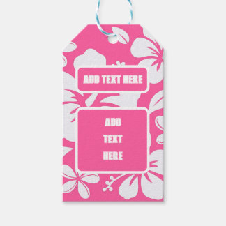 Tropische Roze Strandbloemen Cadeaulabel