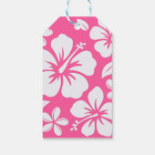 Tropische roze strandbloemen cadeaulabel (Achterkant)