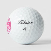 Tropische roze strandbloemen golfballen (Logo)