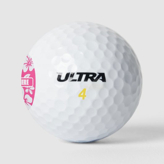 Tropische roze strandbloemen golfballen (Logo)
