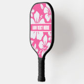 Tropische roze strandbloemen pickleball paddle (Links)