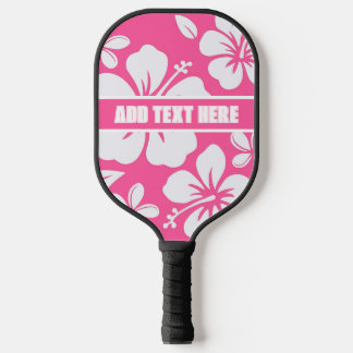 Tropische roze strandbloemen pickleball paddle