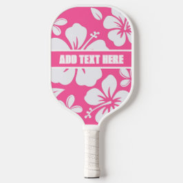 Tropische roze strandbloemen pickleball paddle