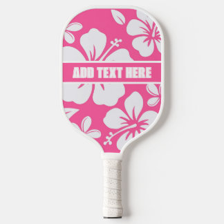 Tropische roze strandbloemen pickleball paddle