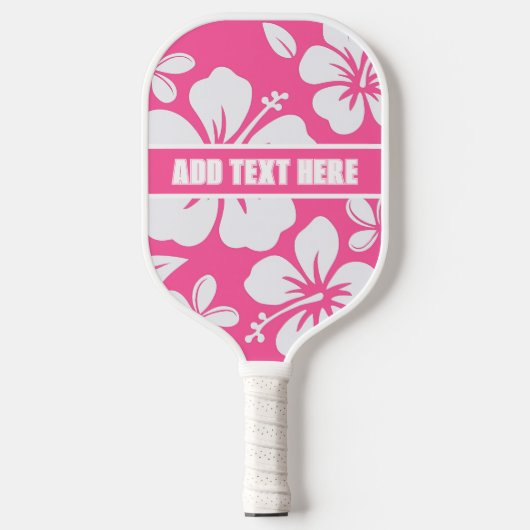 Tropische roze strandbloemen pickleball paddle (Voorkant)