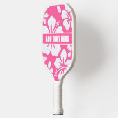 Tropische roze strandbloemen pickleball paddle (Links)