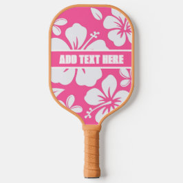 Tropische roze strandbloemen pickleball paddle