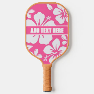 Tropische roze strandbloemen pickleball paddle