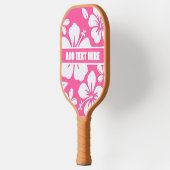 Tropische roze strandbloemen pickleball paddle (Links)