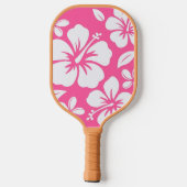 Tropische roze strandbloemen pickleball paddle (Achterkant)