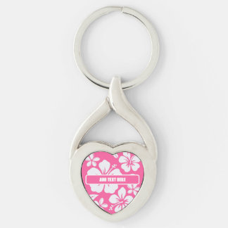 Tropische roze strandbloemen sleutelhanger