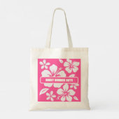 Tropische roze strandbloemen tote bag (Achterkant)