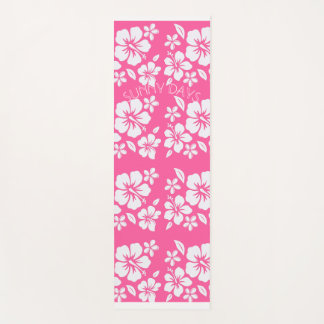 Tropische roze strandbloemen yogamat