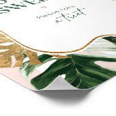 Tropische roze strepen Liefde is zoet neem een tra Poster (Hoek)