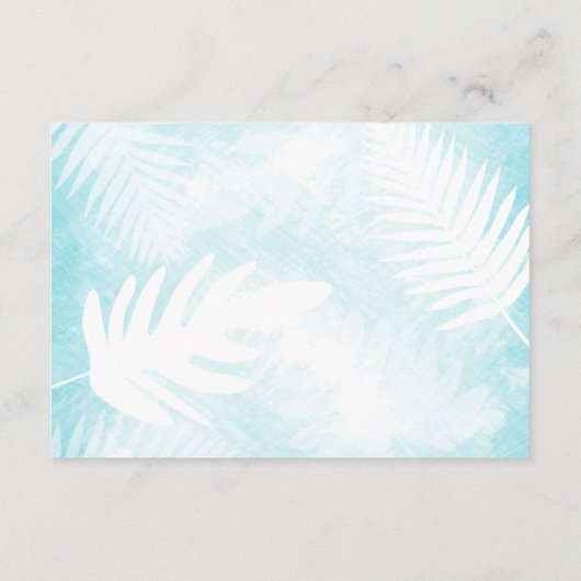 Tropische Roze Turquoise Bruiloft RSVP Advieskaart (Achterkant)