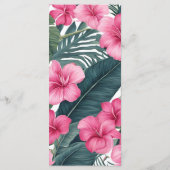 Tropische Roze Vakantie Bloemen Huwelijk Menu (Achterkant)