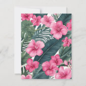 Tropische Roze Vakantie Bloemen Huwelijk RSVP Kaartje (Achterkant)