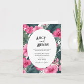 Tropische Roze Vakantie Bloemen Print Huwelijk (Voorkant)