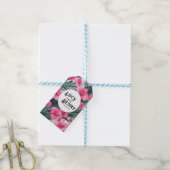 Tropische Roze Vakantie Bloemen Print Huwelijk Cadeaulabel (Met Touw)