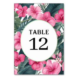 Tropische Roze Vakantie Bloemen Print Huwelijk Kaart