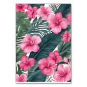 Tropische Roze Vakantie Bloemen Print Huwelijk Kaart (Achterkant)