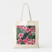 Tropische Roze Vakantie Bloemen Print Tote Bag (Achterkant)