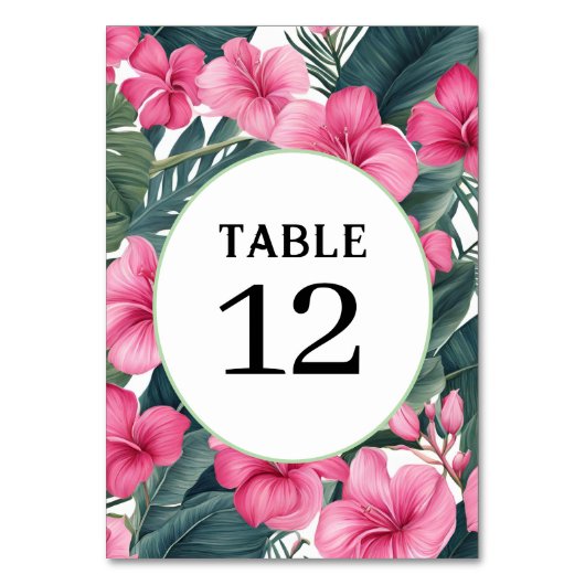 Tropische Roze Vakantie Bloemenprint Bruiloft Kaart (Voorkant)