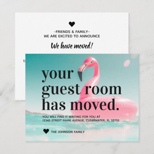 Tropische Roze Verandering van het Flamingo van he Aankondiging (Voorkant / Achterkant)