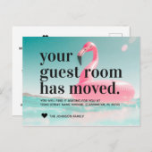 Tropische Roze Verandering van het Flamingo van he Aankondigingskaart (Voorkant / Achterkant)