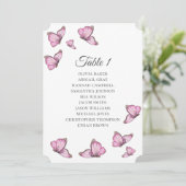 Tropische roze vlinders. Trouw Stoelenkaarten Kaart (Staand voorkant)