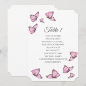 Tropische roze vlinders. Trouw Stoelenkaarten Kaart (Voorkant / Achterkant)