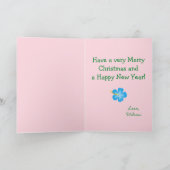 Tropische Roze Vrolijke Kerstmis Toucan Kaart (Binnen)