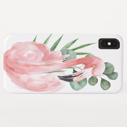 Tropische roze Waterverf Flamingo Case-Mate iPhone Case (Achterkant (horizontaal))