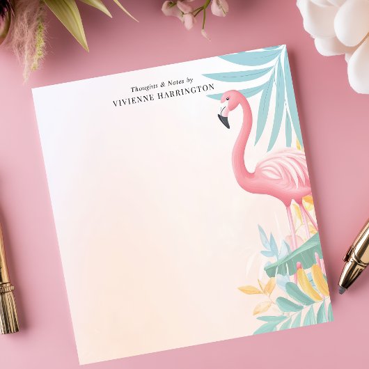 Tropische roze Waterverf Flamingo Persoonlijk Notitieblok