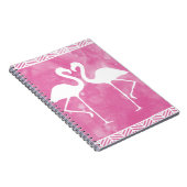 Tropische roze Waterverf Flamingo Silhouette Notitieboek (Rechterzijde)