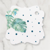 Tropische roze Waterverf van het strand van Flamin Bedankjes Labels (Achterkant)