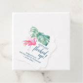 Tropische roze Waterverf van het strand van Flamin Bedankjes Labels (In situ)