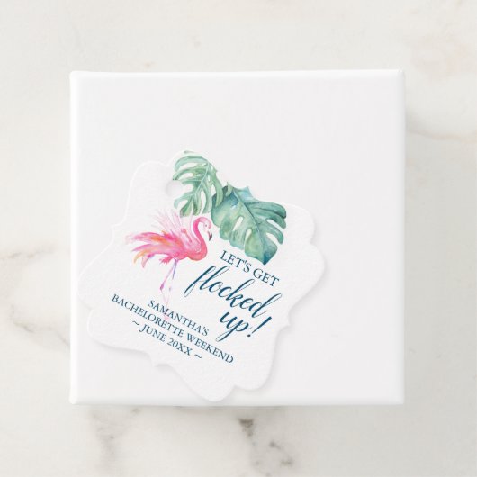 Tropische roze Waterverf van het strand van Flamin Bedankjes Labels (In situ)