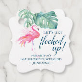 Tropische roze Waterverf van het strand van Flamin Bedankjes Labels (Voorkant)