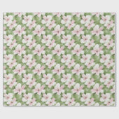 Tropische roze witte bloemen cadeaupapier (Vlak)