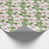 Tropische roze witte bloemen cadeaupapier (Hoek)