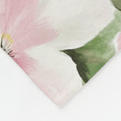 Tropische roze witte bloemen fleece deken (Hoek)