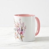 Tropische Roze Witte Orchidee Bloemen Verjaardag Mok (Voorkant rechts)