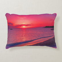 Tropische Roze Zonsondergang Worpkussen
