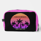 Tropische Roze Zwarte Palm Bomen Custom Beach Meis Toilettasje (Voorkant)