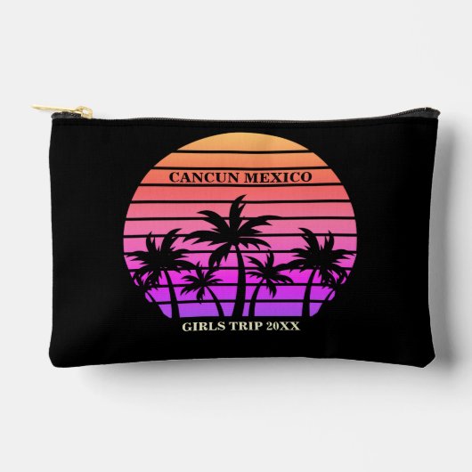 Tropische roze zwarte palmbomen Custom Beach Etui (Voorkant)